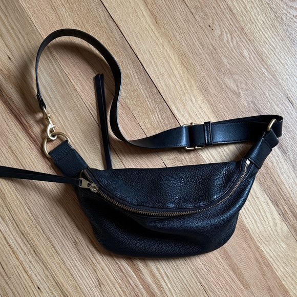 Rebecca Minkoff Bree Black Leather Crossbody Bag Fanny pack bumbag - Picture 2 of 5